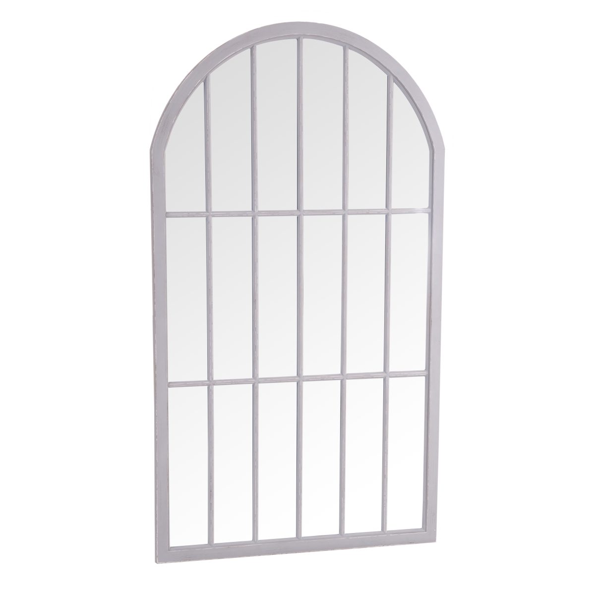 Large Arched Window Mirror - White Frame